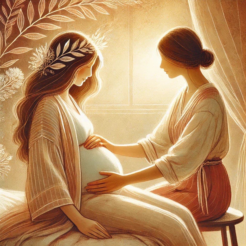 Doula supporting a pregnant woman